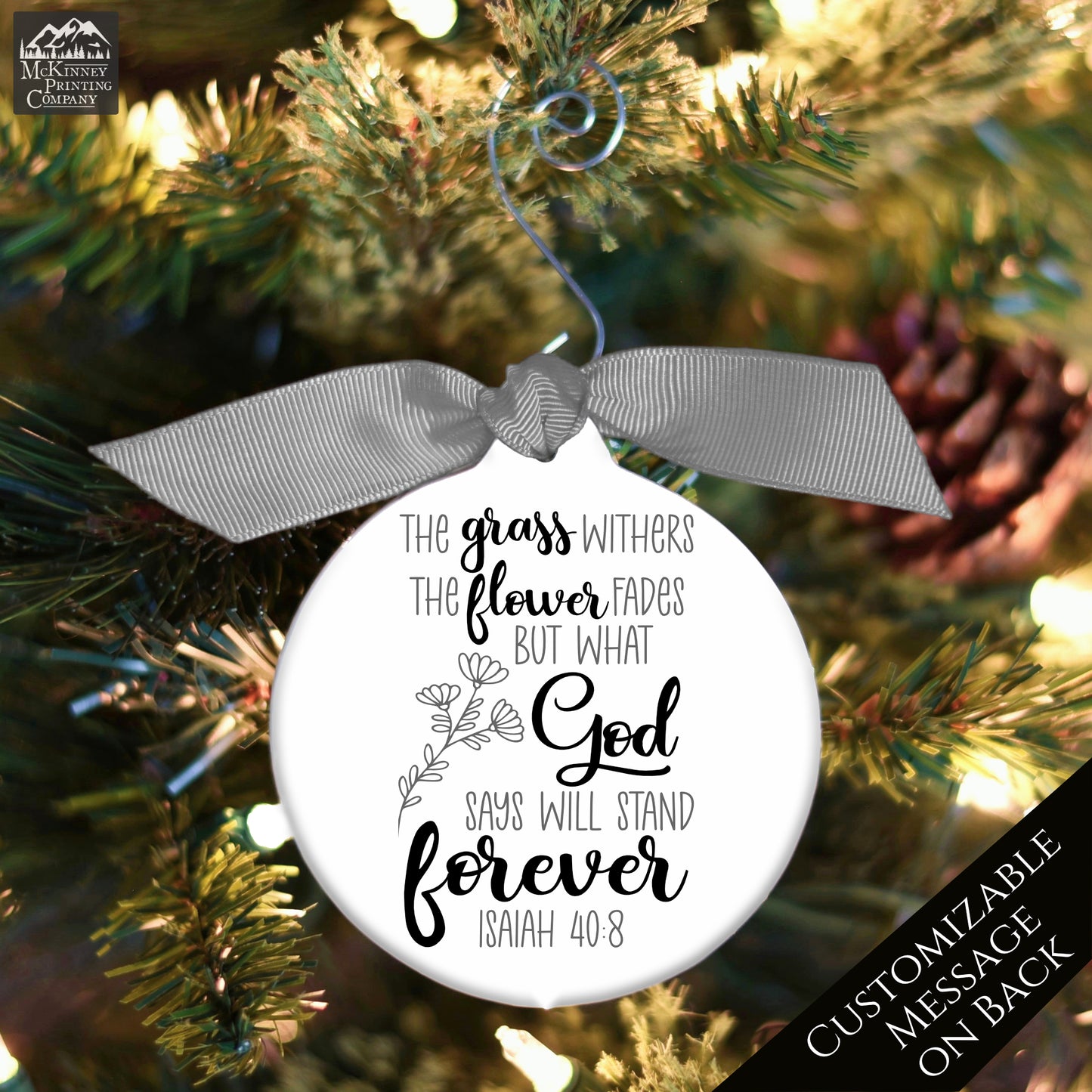 Isaiah 40 8 - Scripture Ornament, Christian Gift, Custom, Confirmation