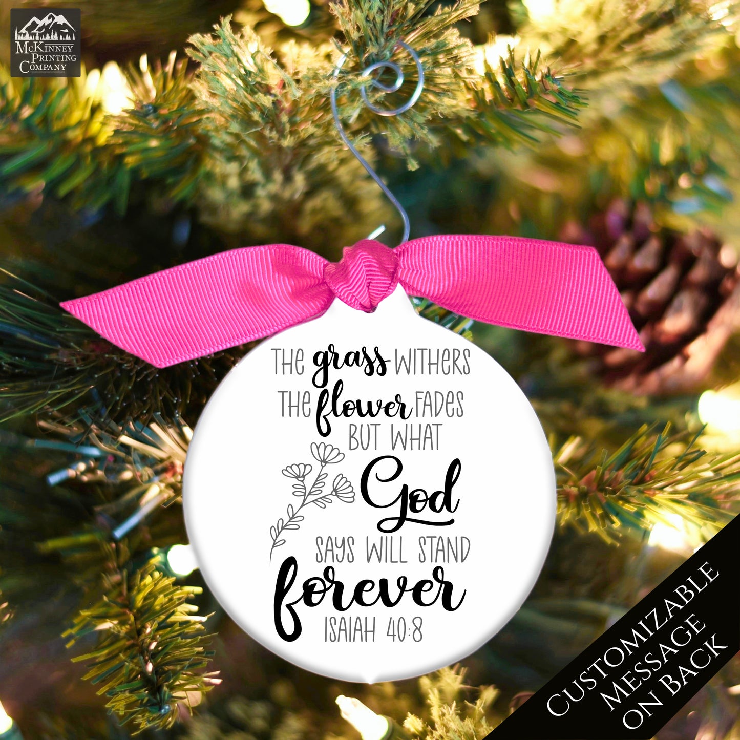 Isaiah 40 8 - Scripture Ornament, Christian Gift, Custom, Confirmation