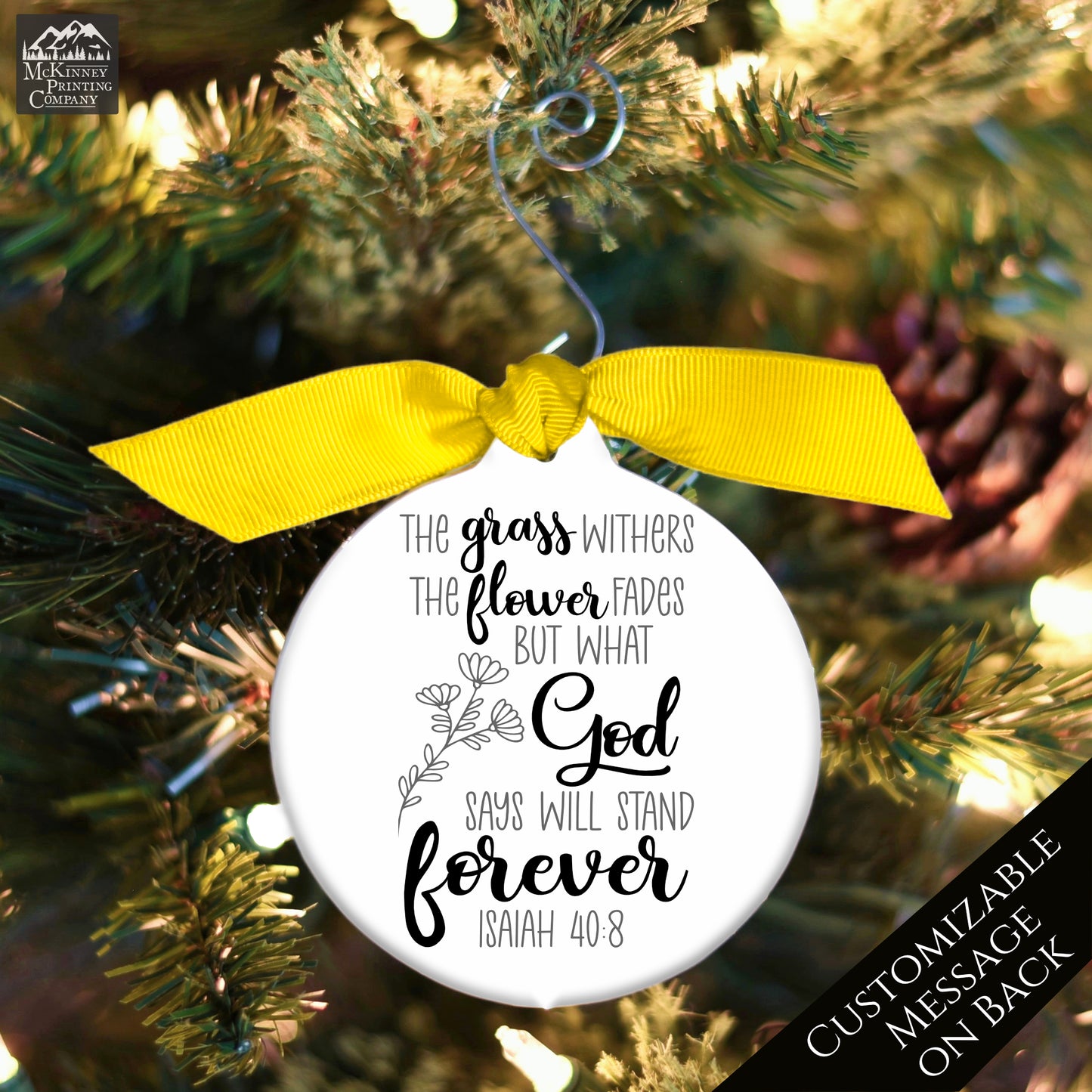 Isaiah 40 8 - Scripture Ornament, Christian Gift, Custom, Confirmation