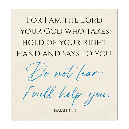Isaiah, 41:13 - Scripture Fabric, I Am The Lord, Do Not Fear, Christian, Bible Verse, Quilt Block, Panel, Wall Art