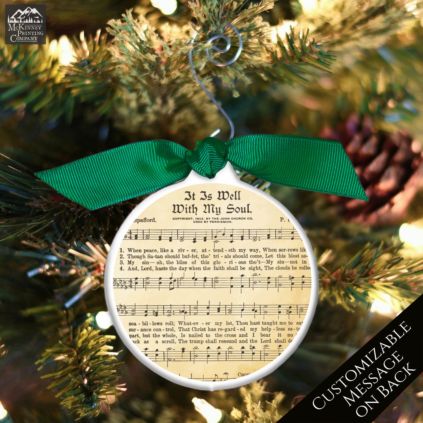It Is Well With My Soul - Christmas Ornament, Church, Hymn, Music