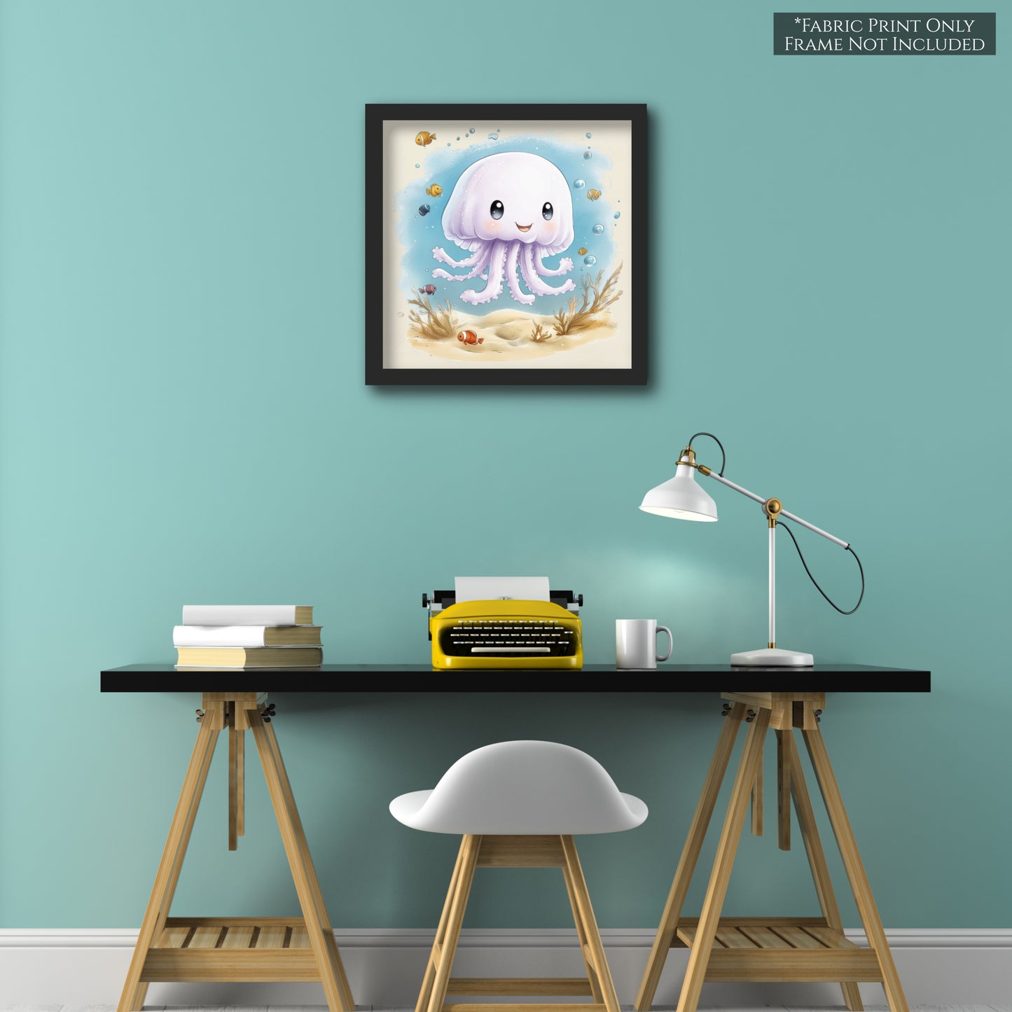 Baby Fabric Panels - Jellyfish, Sea, Ocean, Boy, Blanket, Nursery Décor, Quilt Block, Cotton, Quilting