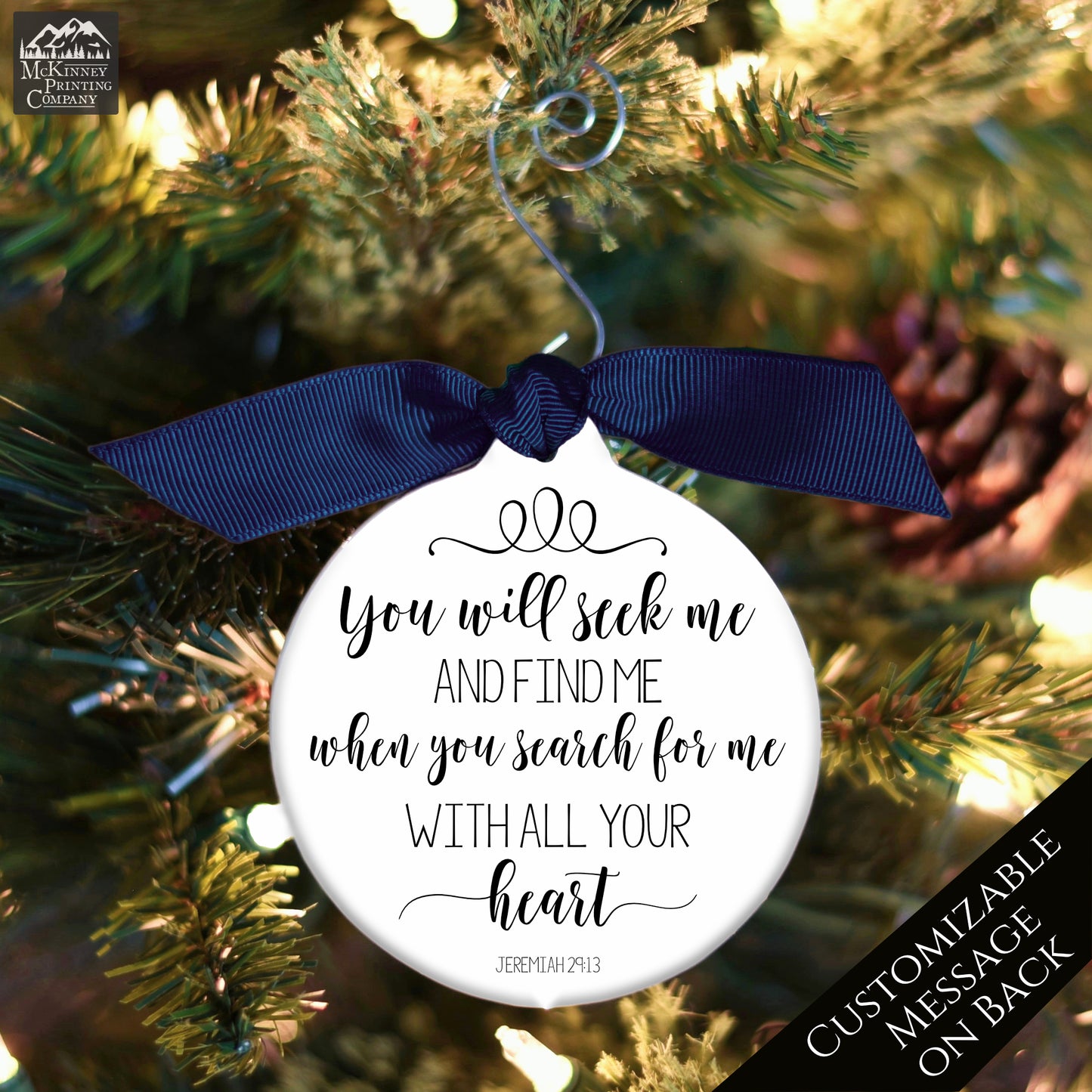Jeremiah 29 13 - Christmas Ornament, Christian Gift, First Communion