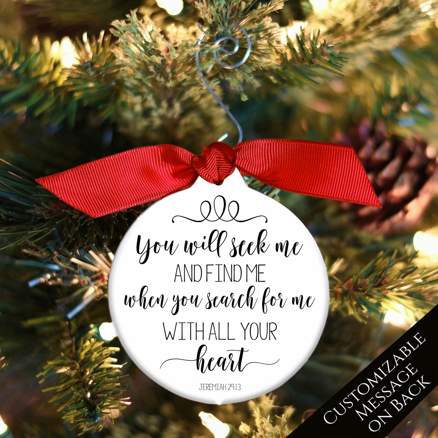 Jeremiah 29 13 - Christmas Ornament, Christian Gift, First Communion