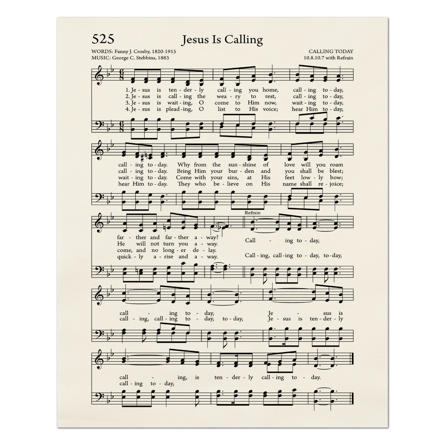 Jesus Is Calling - Christian Fabric, Religious, Hymn Wall Art, Vintage Sheet Music, Quilting, Quilt, Cotton, Sewing, Cotton