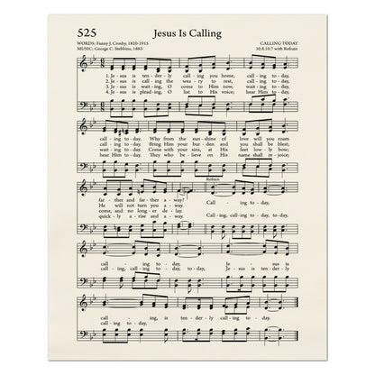 Jesus Is Calling - Christian Fabric, Religious, Hymn Wall Art, Vintage Sheet Music, Quilting, Quilt, Cotton, Sewing, Cotton