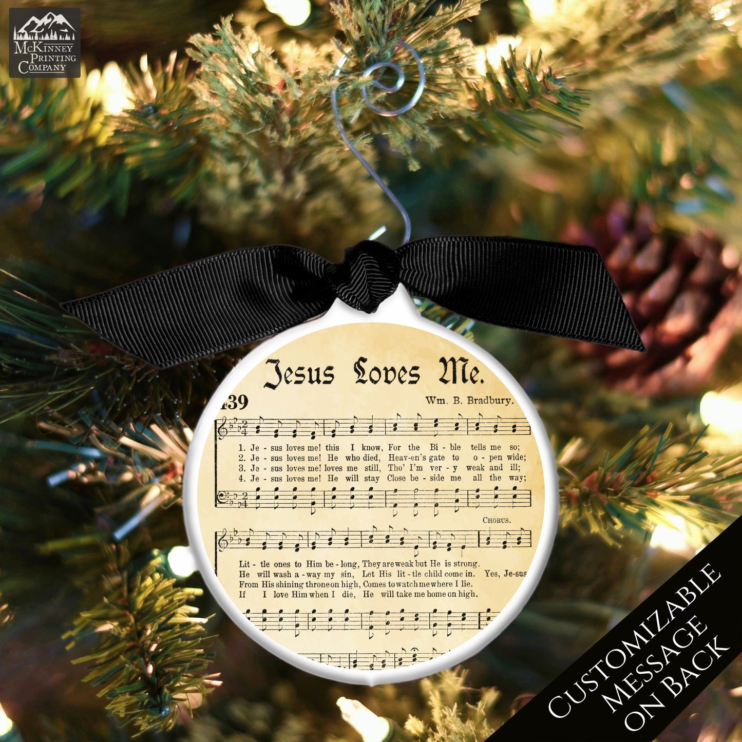 Jesus Loves Me - Christmas Ornament, Church, Hymn, Vintage Sheet Music