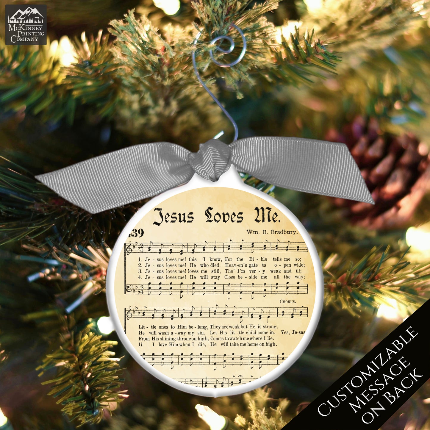 Jesus Loves Me - Christmas Ornament, Church, Hymn, Vintage Sheet Music