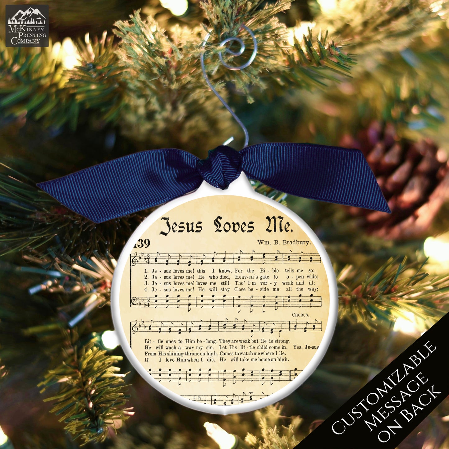 Jesus Loves Me - Christmas Ornament, Church, Hymn, Vintage Sheet Music