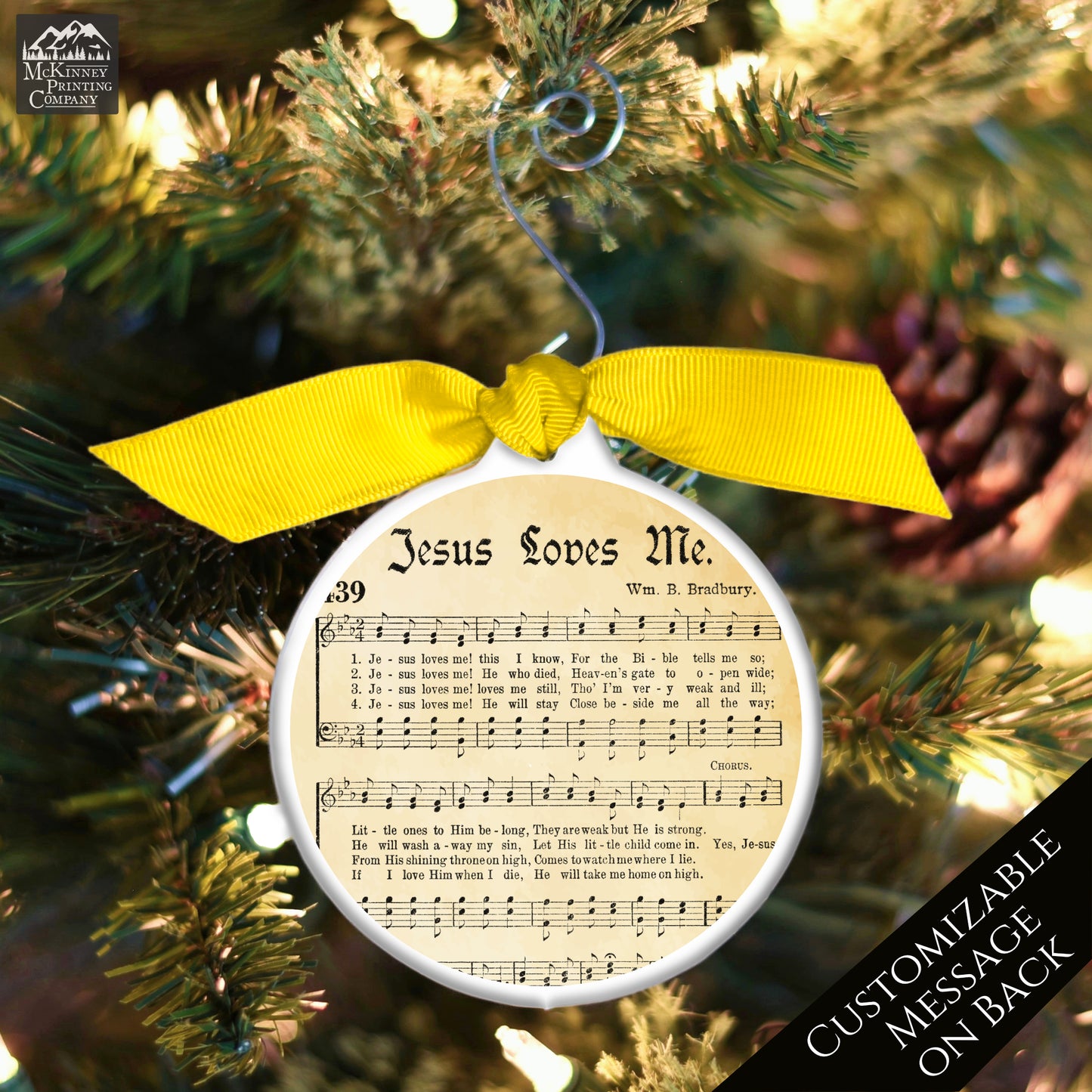 Jesus Loves Me - Christmas Ornament, Church, Hymn, Vintage Sheet Music