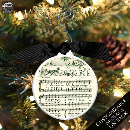 Jingle Bells - Christmas Ornament, Vintage Sheet Music, Song