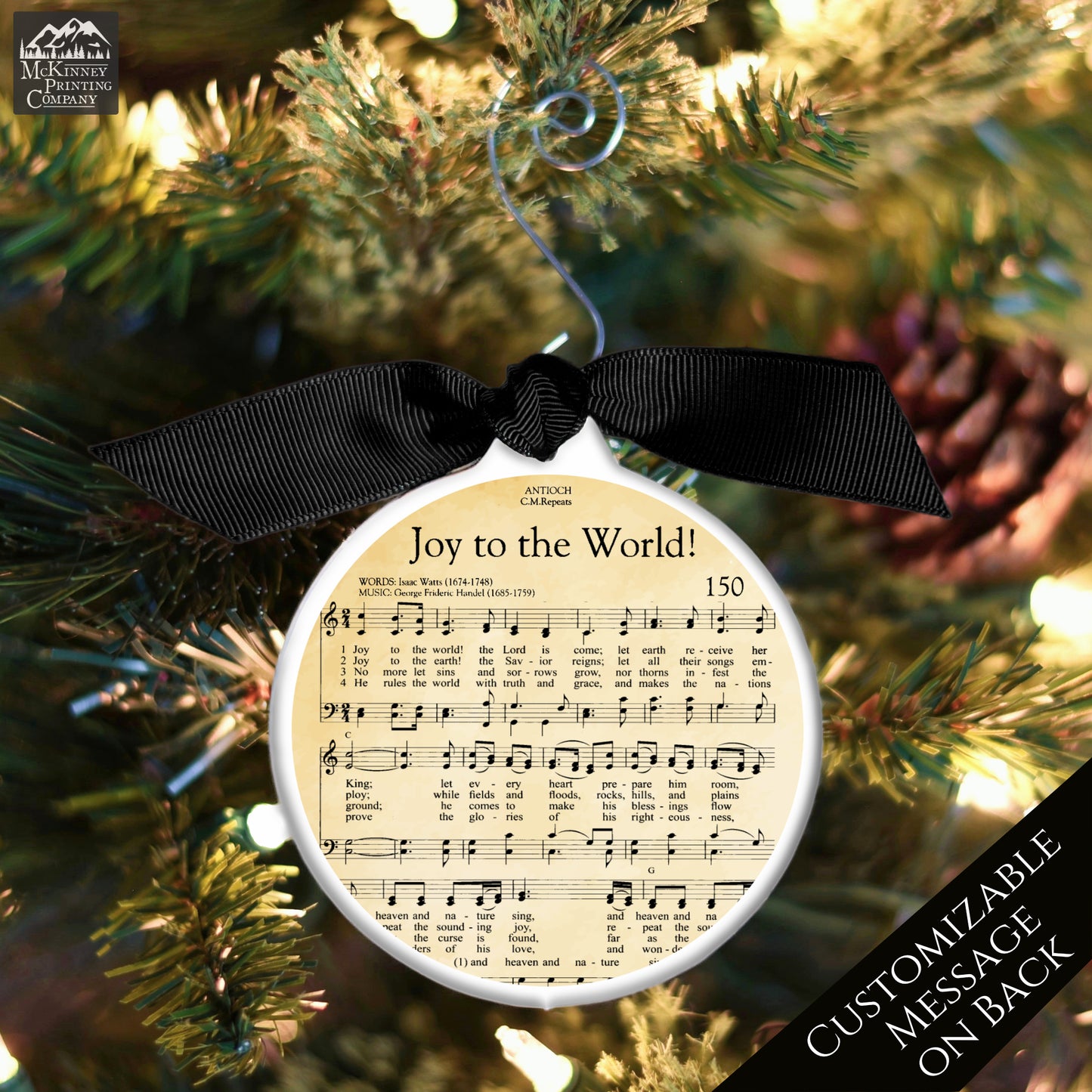 Joy to the World - Christmas Ornament, Christmas Sheet Music, Christian Gift, Hymn, Lyrics
