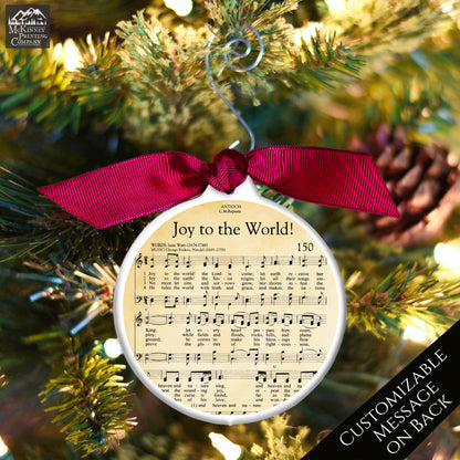 Joy to the World - Christmas Ornament, Christmas Sheet Music, Christian Gift, Hymn, Lyrics