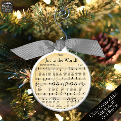 Joy to the World - Christmas Ornament, Christmas Sheet Music, Christian Gift, Hymn, Lyrics