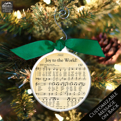 Joy to the World - Christmas Ornament, Christmas Sheet Music, Christian Gift, Hymn, Lyrics