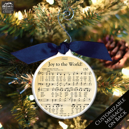 Joy to the World - Christmas Ornament, Christmas Sheet Music, Christian Gift, Hymn, Lyrics