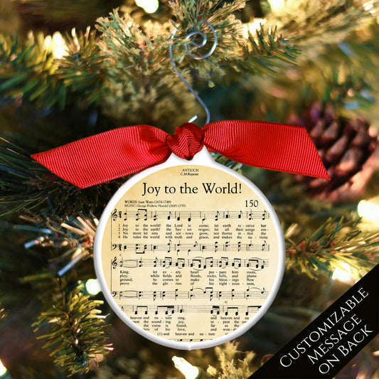 Joy to the World - Christmas Ornament, Christmas Sheet Music, Christian Gift, Hymn, Lyrics
