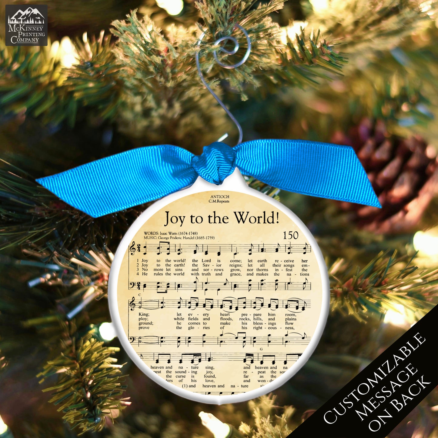 Joy to the World - Christmas Ornament, Christmas Sheet Music, Christian Gift, Hymn, Lyrics