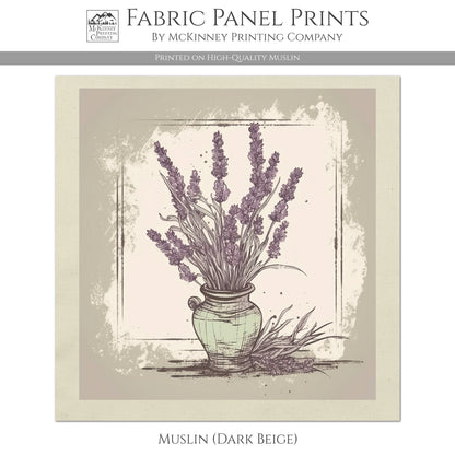 Lavender Fabric, Plant, French Country, Farmhouse - Muslin