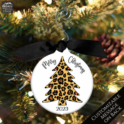 Leopard Christmas Tree - Custom Ornament, Personalized, Gift for Her