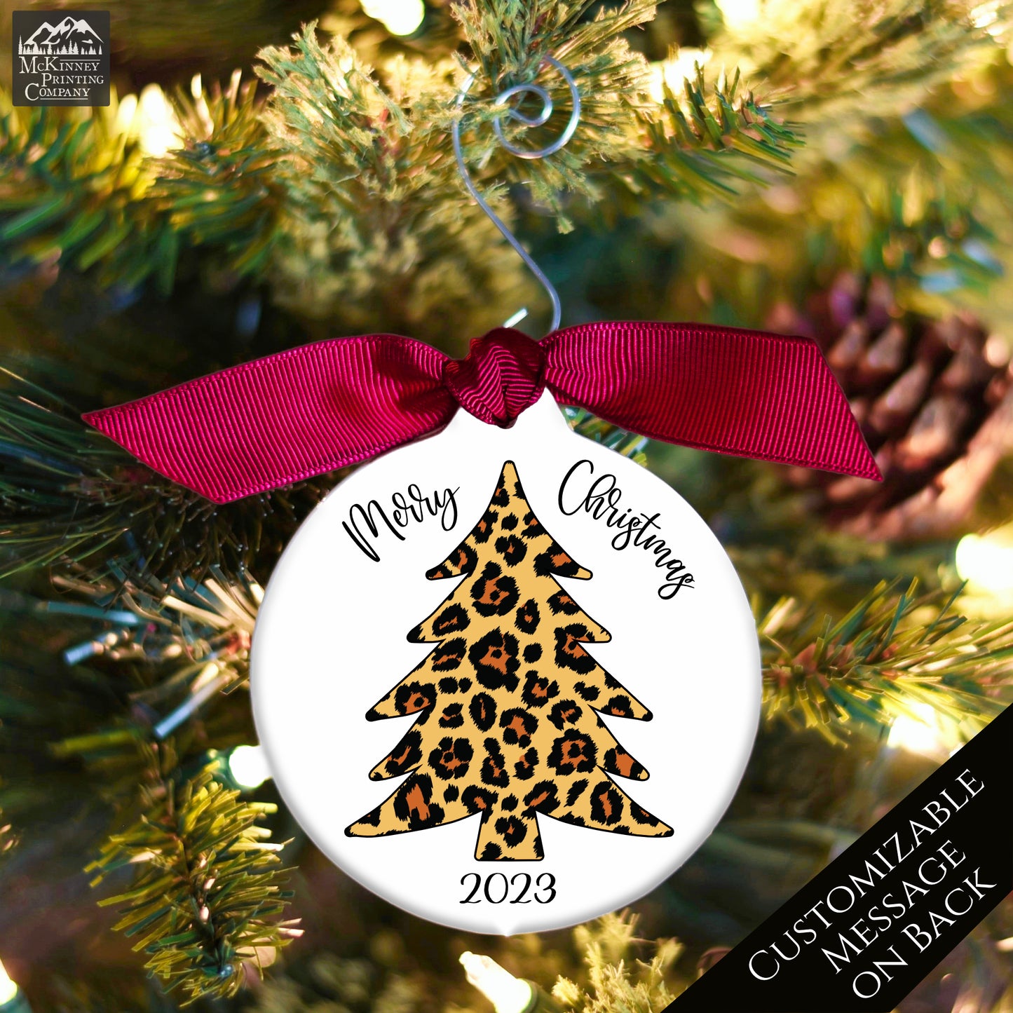 Leopard Christmas Tree - Custom Ornament, Personalized, Gift for Her