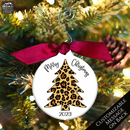 Leopard Christmas Tree - Custom Ornament, Personalized, Gift for Her