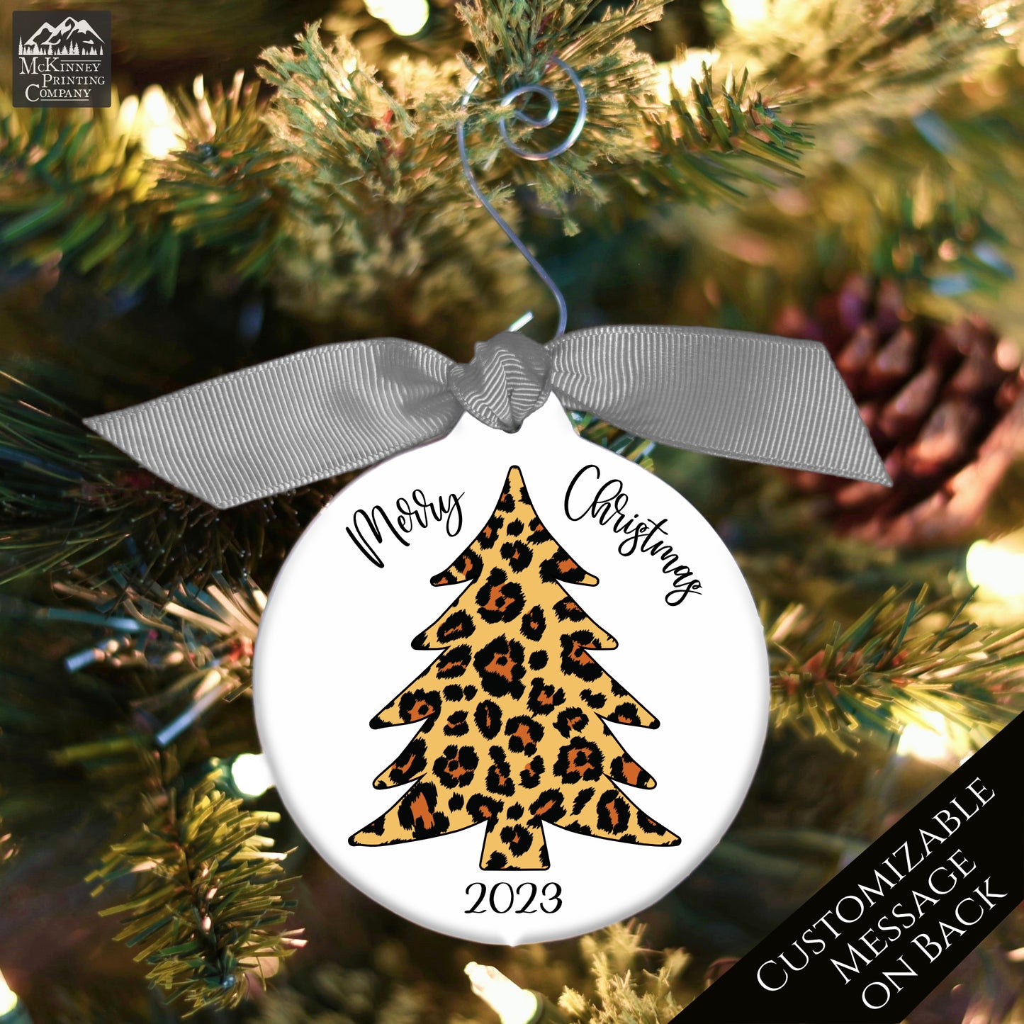 Leopard Christmas Tree - Custom Ornament, Personalized, Gift for Her
