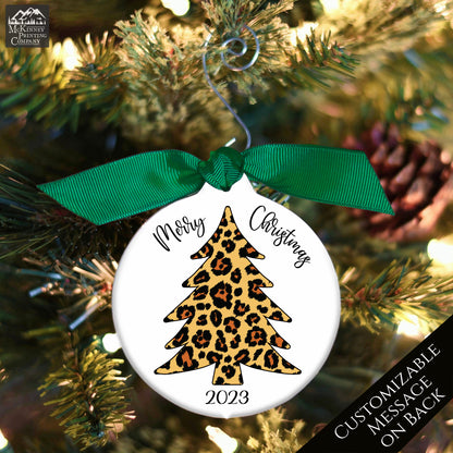 Leopard Christmas Tree - Custom Ornament, Personalized, Gift for Her