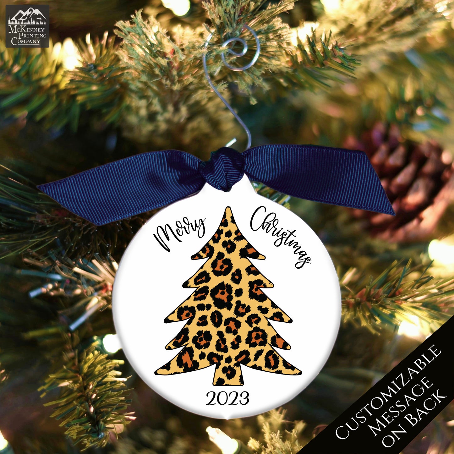 Leopard Christmas Tree - Custom Ornament, Personalized, Gift for Her
