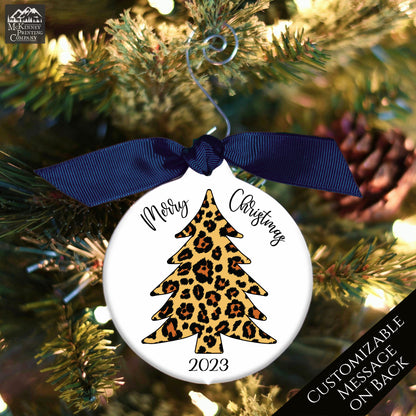 Leopard Christmas Tree - Custom Ornament, Personalized, Gift for Her
