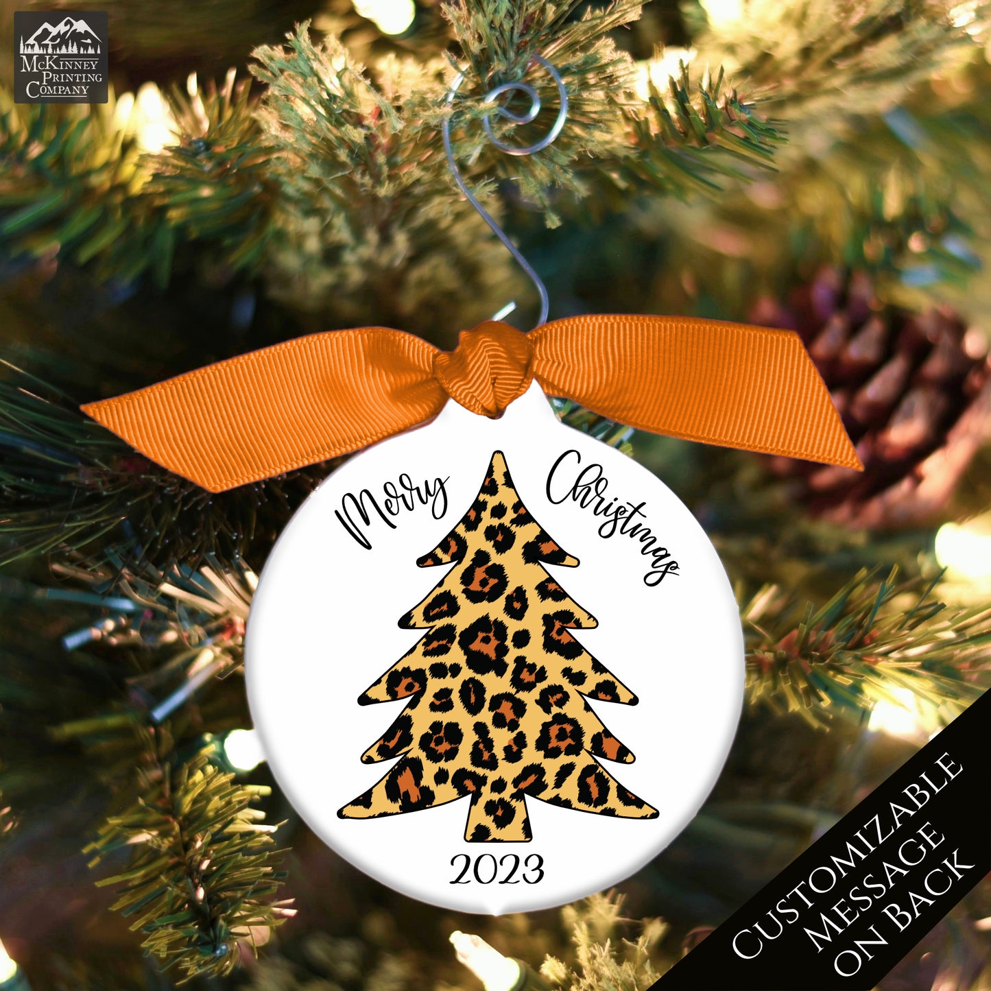 Leopard Christmas Tree - Custom Ornament, Personalized, Gift for Her
