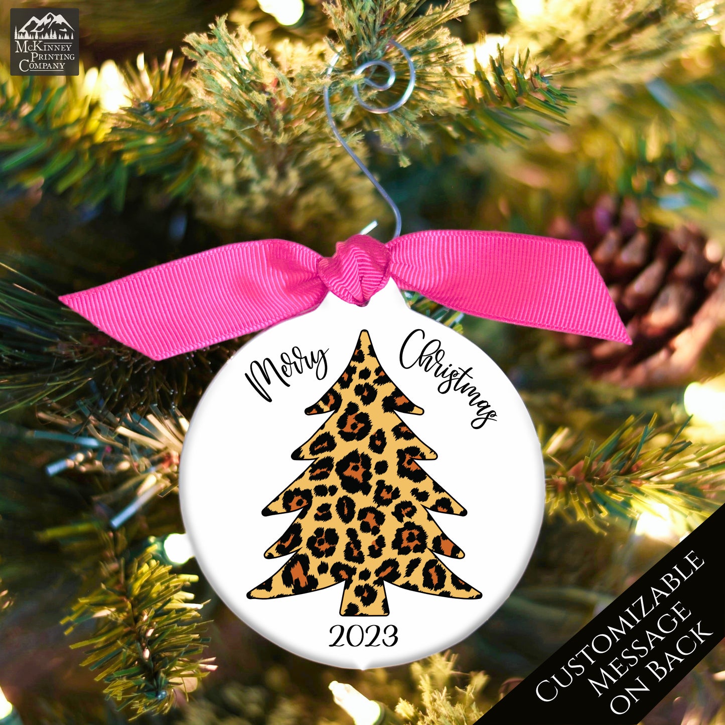 Leopard Christmas Tree - Custom Ornament, Personalized, Gift for Her