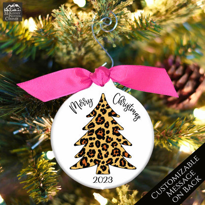 Leopard Christmas Tree - Custom Ornament, Personalized, Gift for Her
