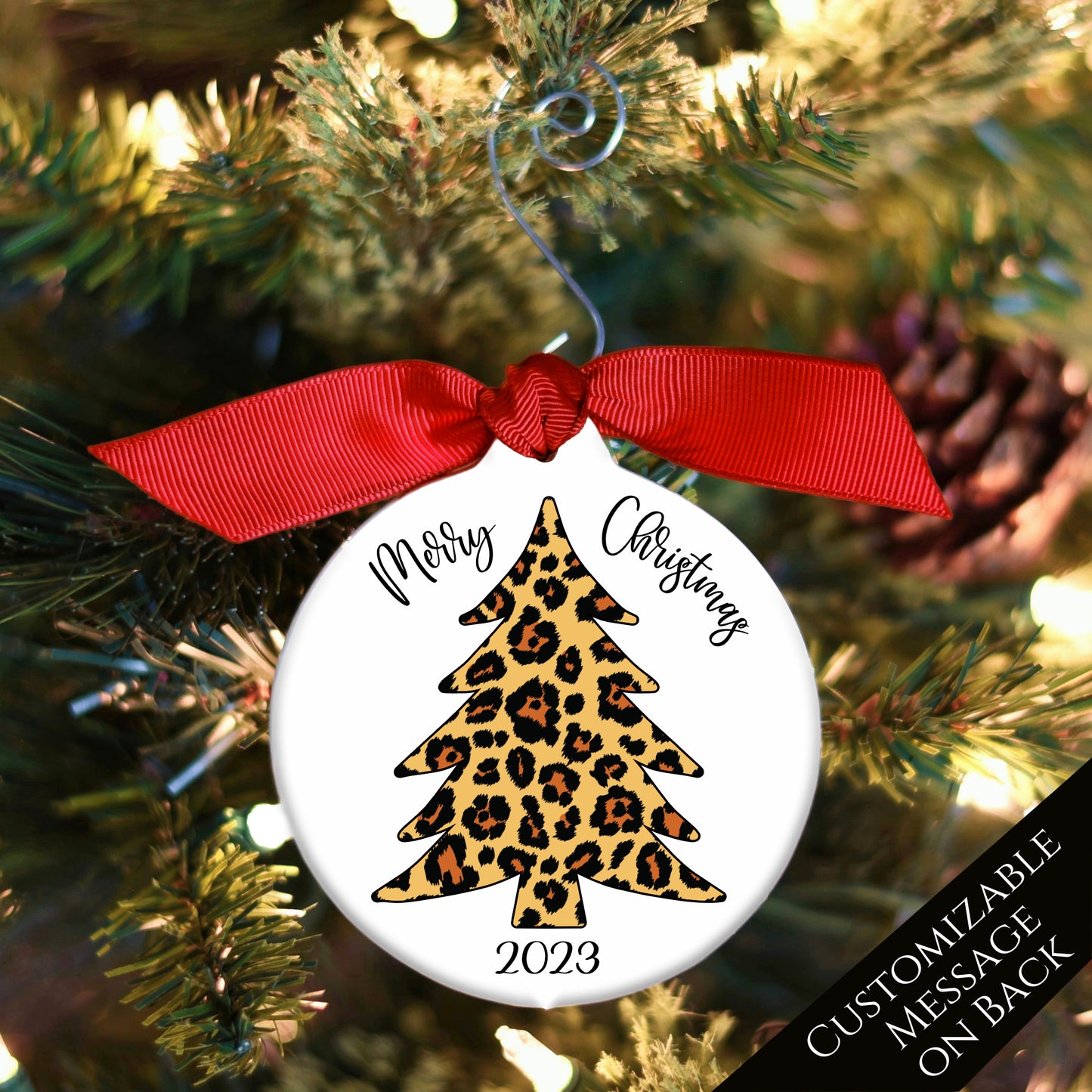 Leopard Christmas Tree - Custom Ornament, Personalized, Gift for Her