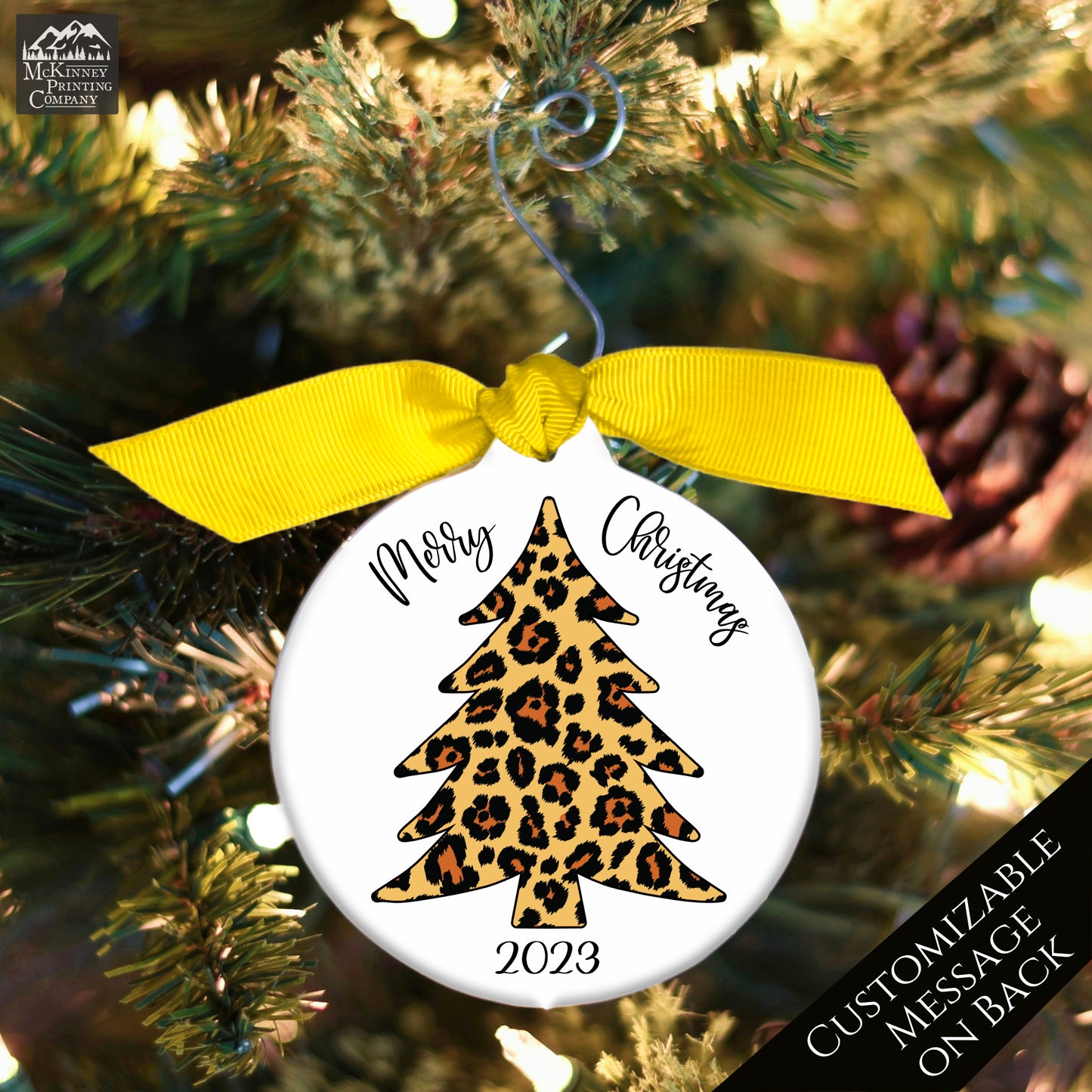 Leopard Christmas Tree - Custom Ornament, Personalized, Gift for Her