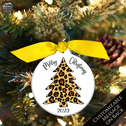Leopard Christmas Tree - Custom Ornament, Personalized, Gift for Her