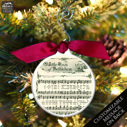 O Little Town of Bethlehem - Ornament, Christmas Sheet Music, Vintage