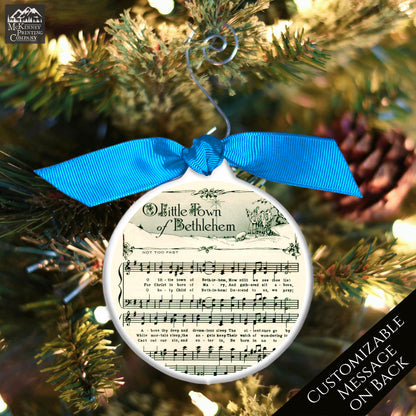 O Little Town of Bethlehem - Ornament, Christmas Sheet Music, Vintage