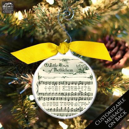 O Little Town of Bethlehem - Ornament, Christmas Sheet Music, Vintage