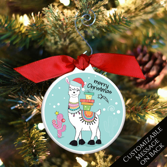 Llama Gifts - Christmas Ornament, Alpaca, Cactus, Cute, Funny, Custom