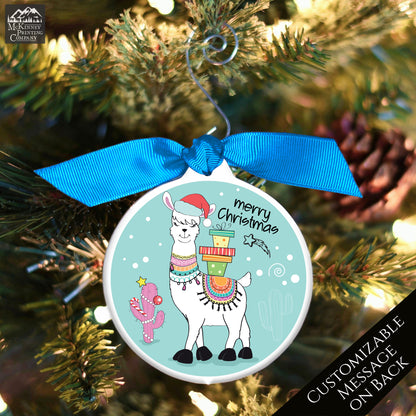 Llama Gifts - Christmas Ornament, Alpaca, Cactus, Cute, Funny, Custom