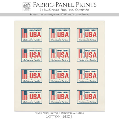 Quilt Labels - Made in the USA, Quilts of Valor, Patriotic, Veteran, Military, American Flag, Sewing, Handmade, Personalized, Custom, Quilting, Tag
