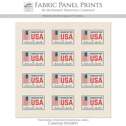 Quilt Labels - Made in the USA, Quilts of Valor, Patriotic, Veteran, Military, American Flag, Sewing, Handmade, Personalized, Custom, Quilting, Tag