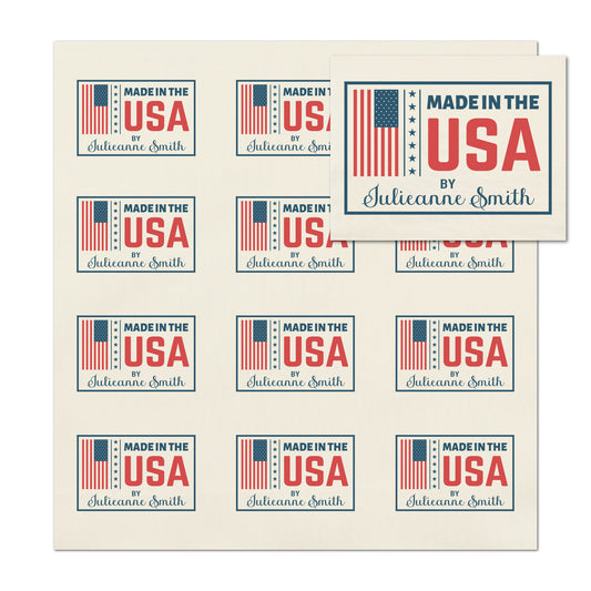 Quilt Labels - Made in the USA, Quilts of Valor, Patriotic, Veteran, Military, American Flag, Sewing, Handmade, Personalized, Custom, Quilting, Tag