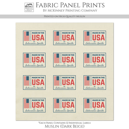Quilt Labels - Made in the USA, Quilts of Valor, Patriotic, Veteran, Military, American Flag, Sewing, Handmade, Personalized, Custom, Quilting, Tag