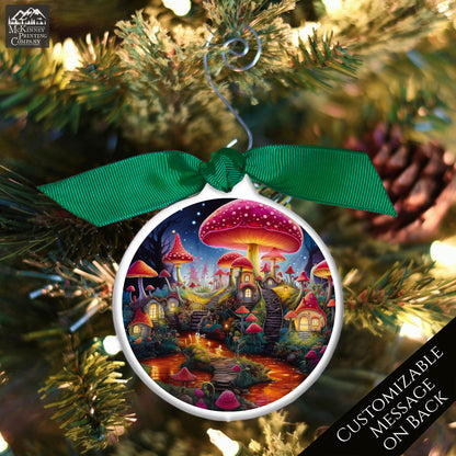 Mushroom Ornament - Christmas, Village, Gift, Fantasy, Personalized