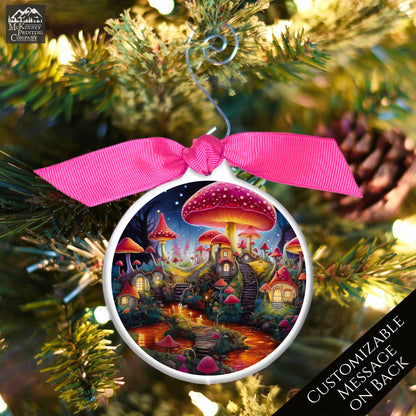 Mushroom Ornament - Christmas, Village, Gift, Fantasy, Personalized