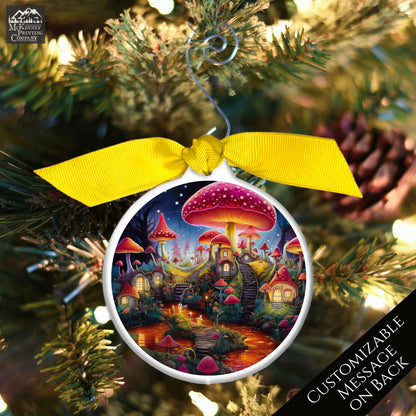 Mushroom Ornament - Christmas, Village, Gift, Fantasy, Personalized