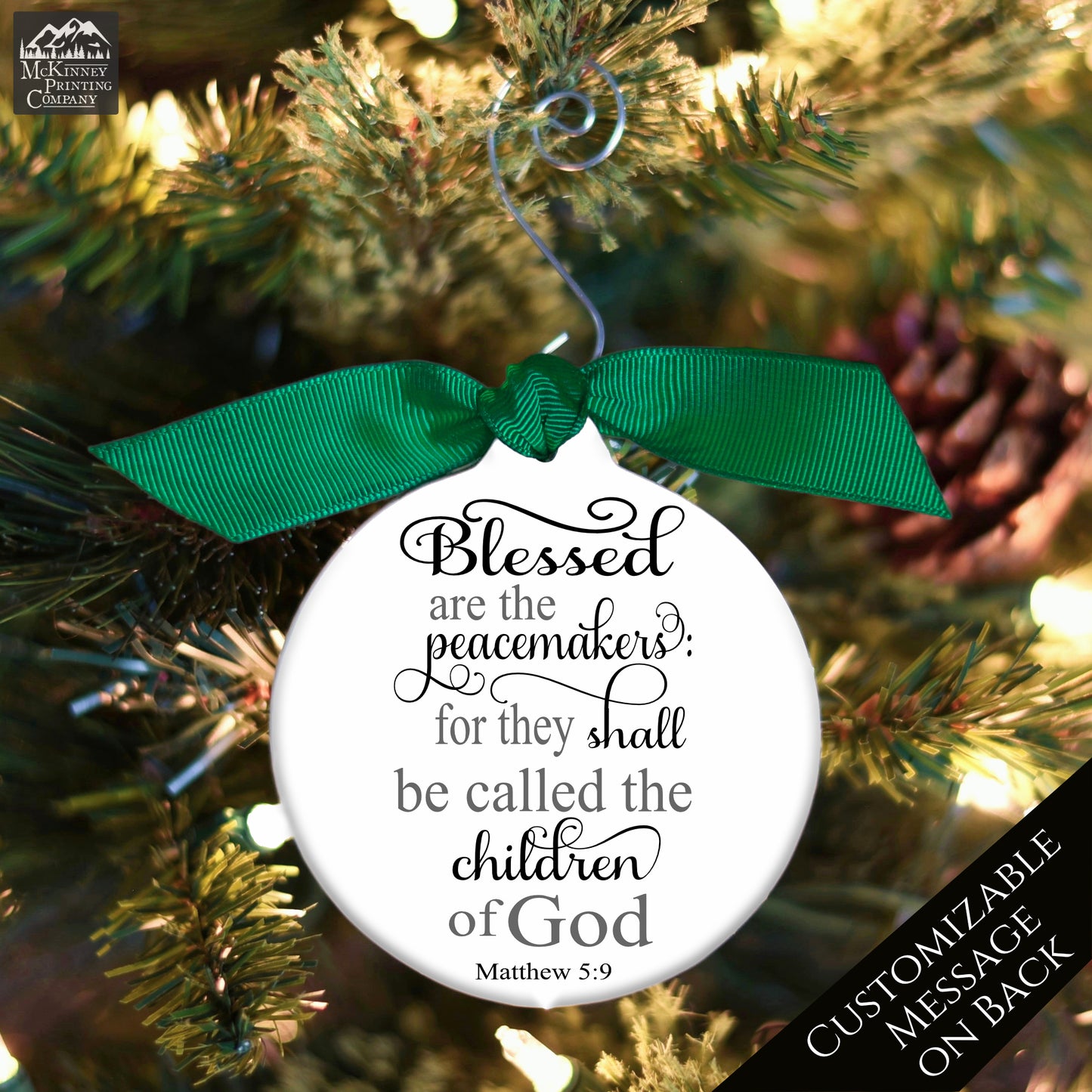 Blessed are the Peacemakers - Christmas Ornament, Police, Matthew 5:9