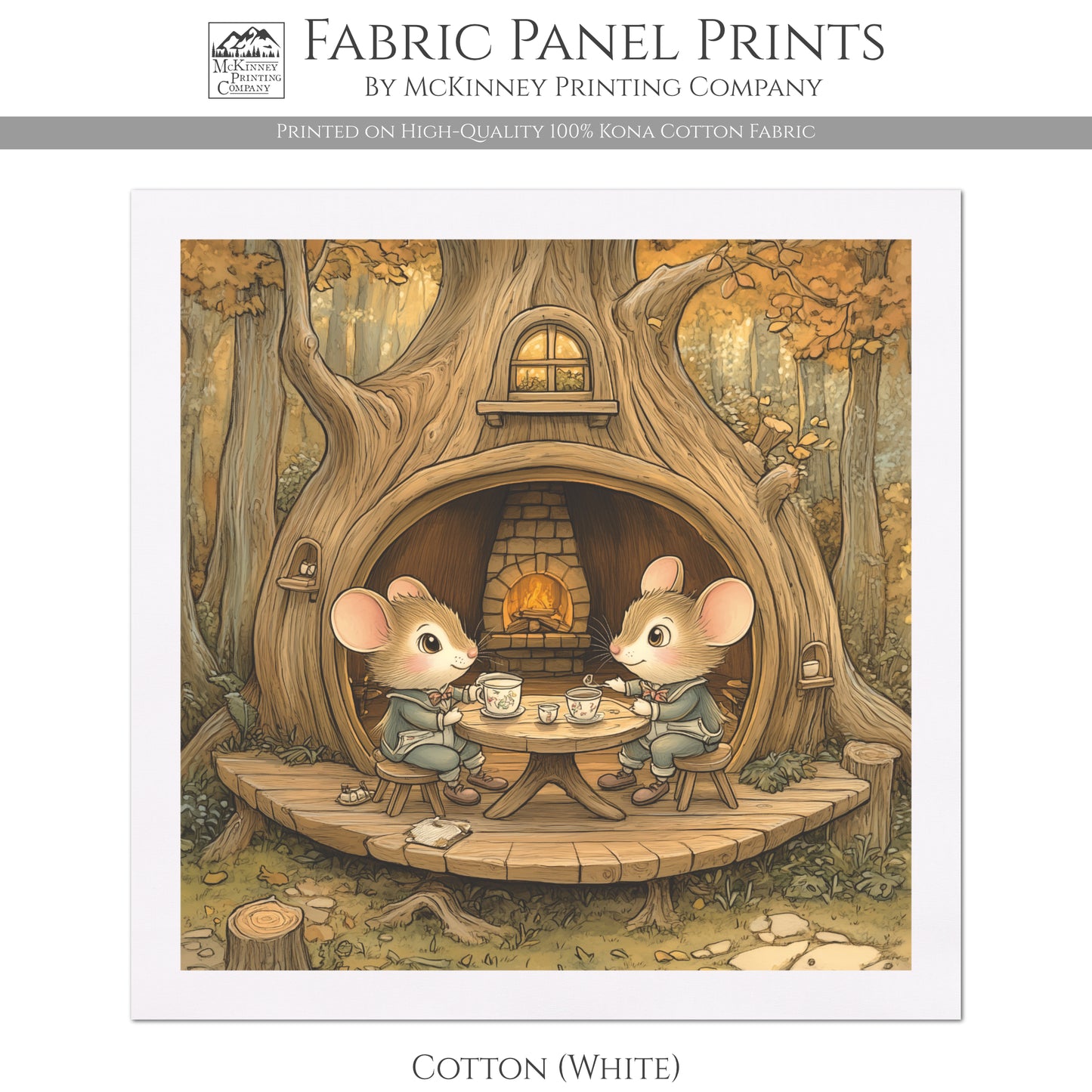 Beatrix Potter Fabric - Mouse, Baby Fabric Panels, Infant, Woodland Animal, Child, Nursery Décor, Quilt Block, Wall Art, Cotton, Quilting